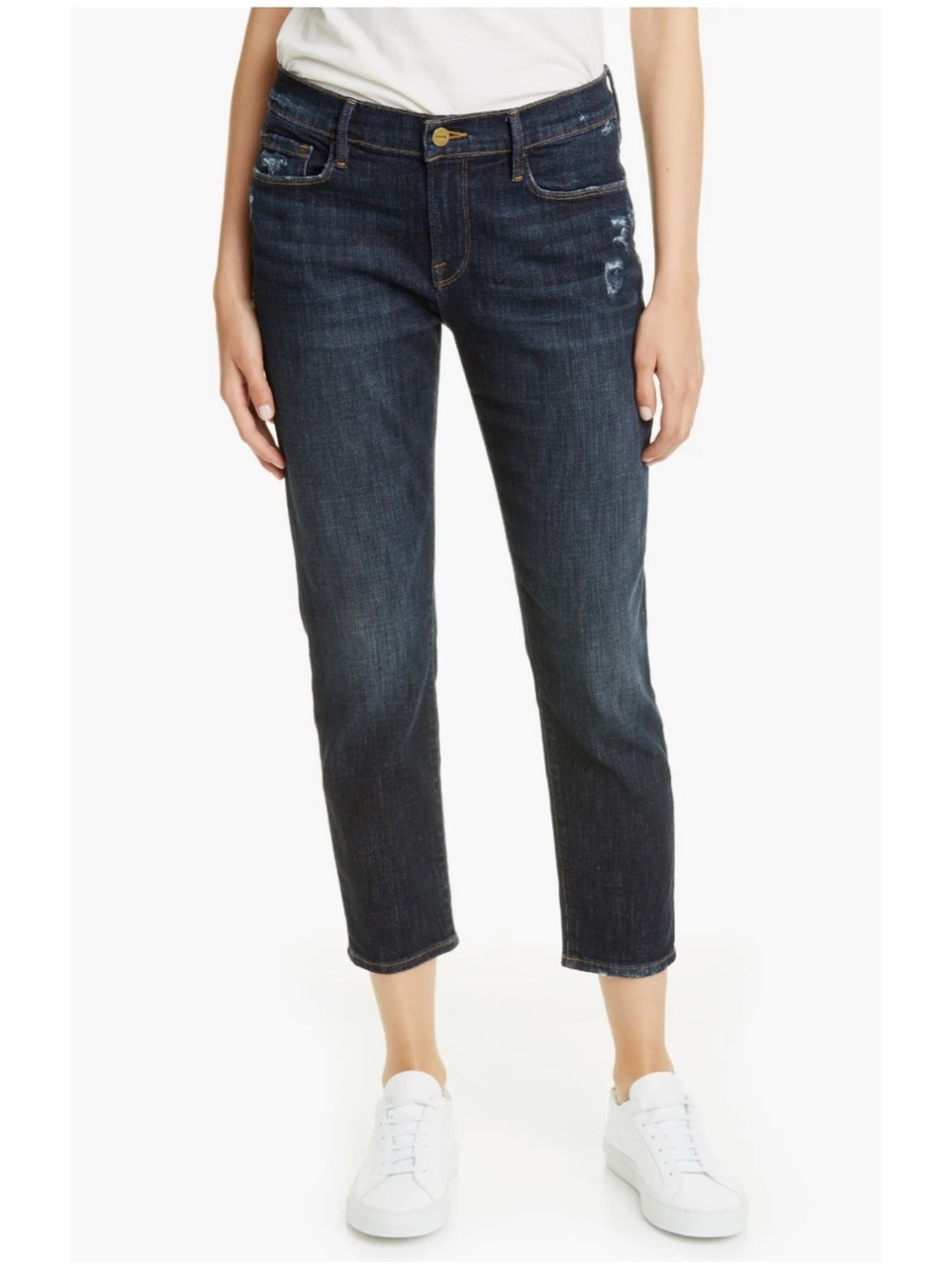 Frame Women’s Sz 30 Slouchy Jeans Le Garçon Crop Mid Rise Stretch Denim